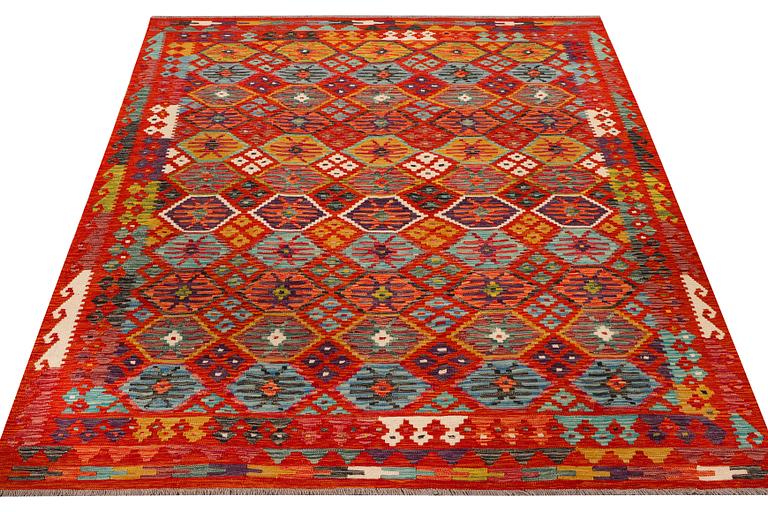 An Afghan kilim carpet, c. 257 x 202 cm.