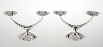 KANDELABRAR, ett par, silver, Wilhelm Binder, Tyskland 1900-talets första hälft.