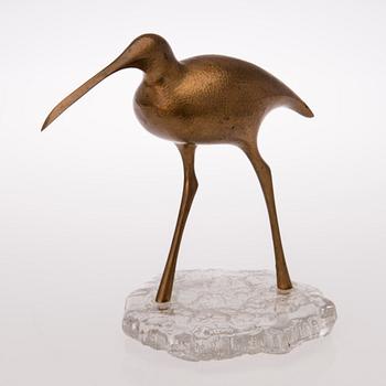 A 'Snipe' bird sculpture. Stamped Made in Finland, Kultakeskus Oy, Design: Tapio Wirkkala.