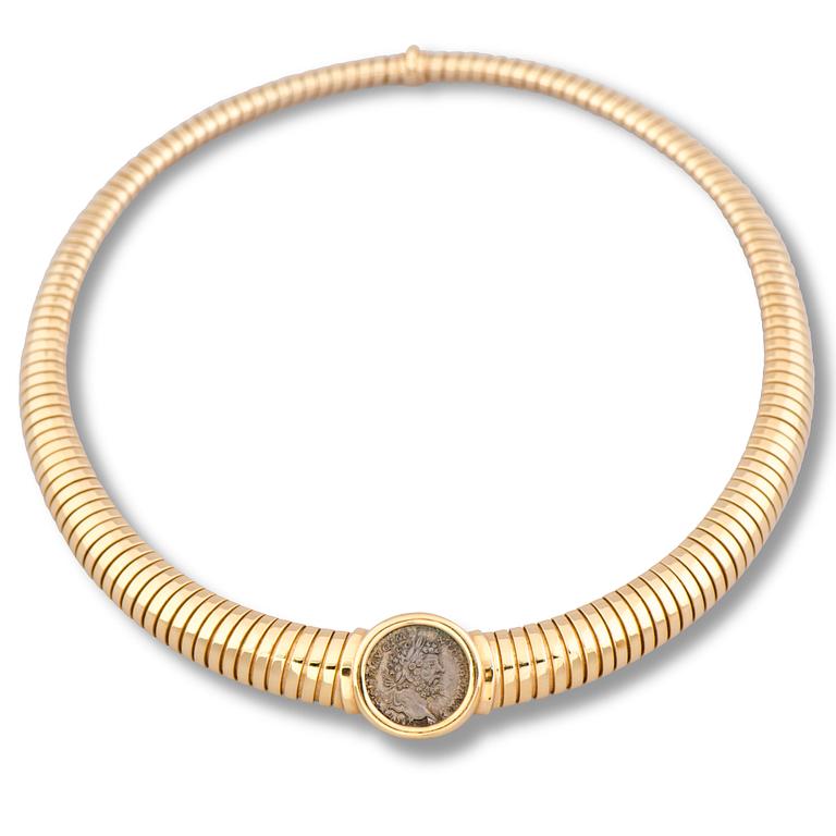 Bulgari, COLLIER, Bulgari, "Tubogas", 18K guld. Paris, Frankrike.