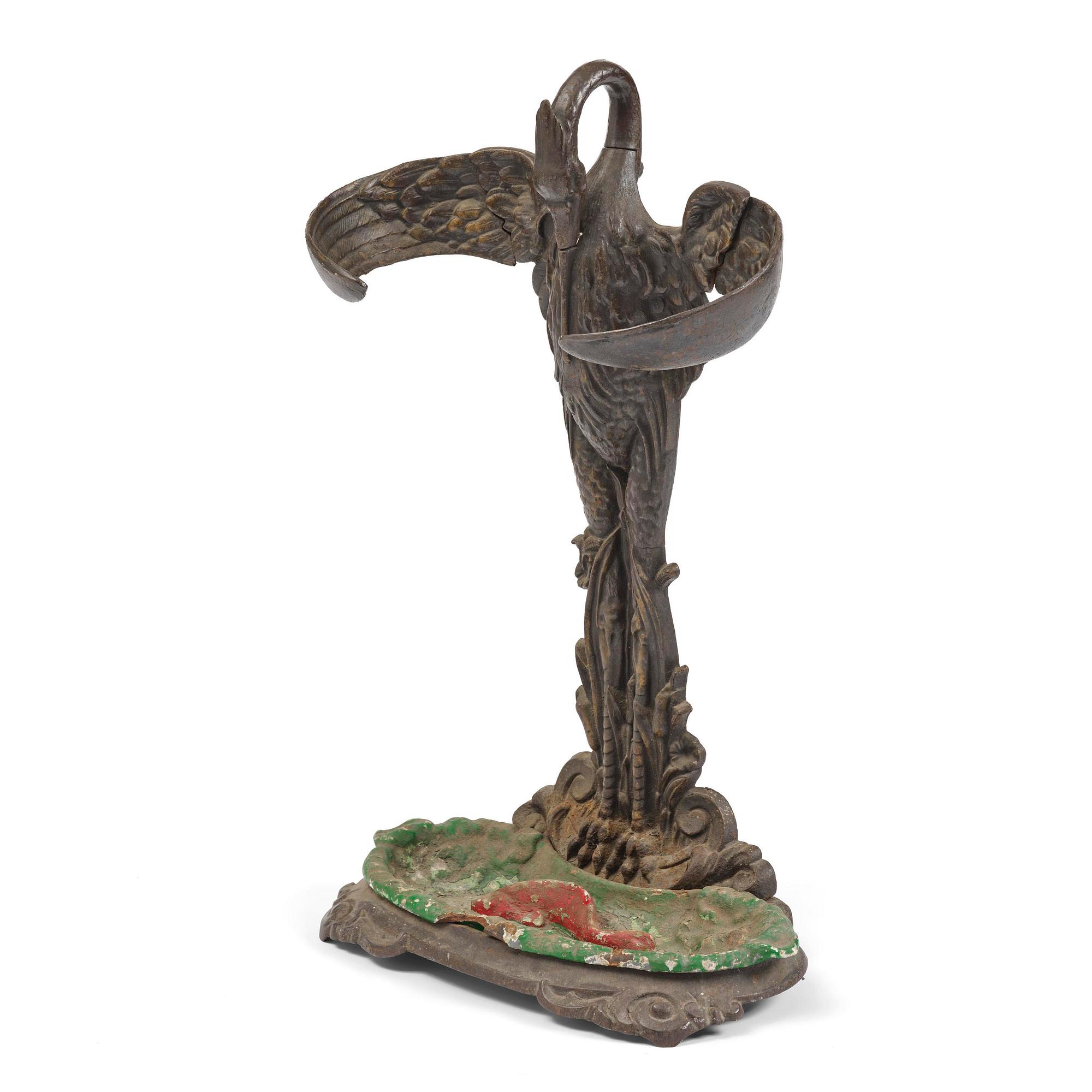 A French cast-iron umbrella stand, late 19th century.