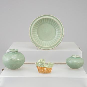 A group of four Soth East Asian celadon wares, 17th / 18th Century.