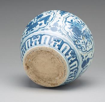 A blue and white jar, Ming dynasty (1368-1644).