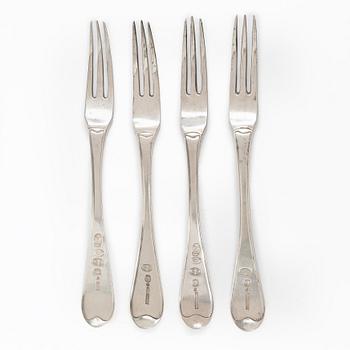 Gafflar, 4 st, silver, Lidköping, 1800-talets början.