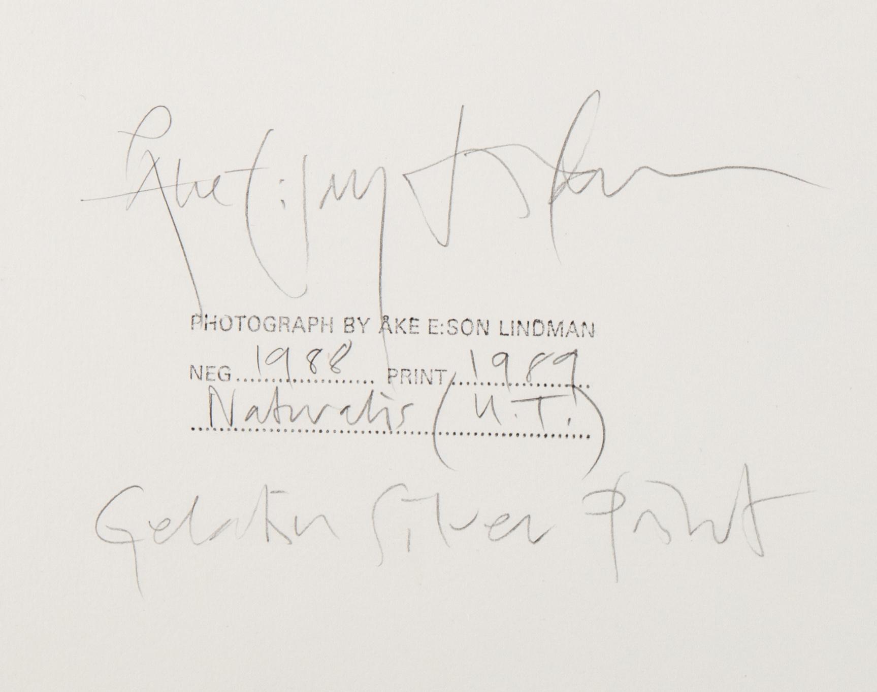 Åke E:son Lindman, Gelatin silver print, signed and dated 1989.