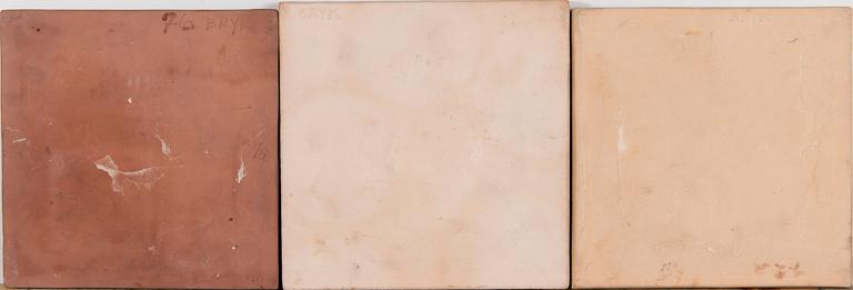 RUT BRYK, reliefer, 3 st, stengods, signerad BRYK.