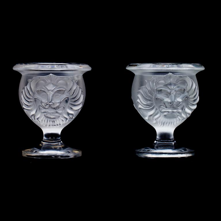 VASER, ett par. Glas, Lalique.