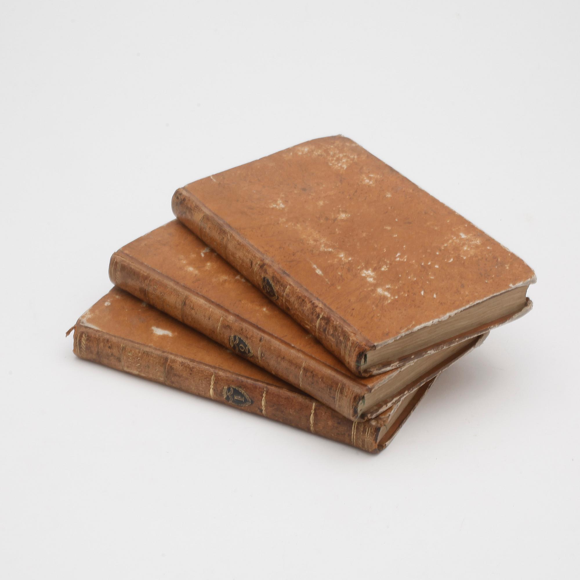BÖCKER, 3 volymer, "Voyage Dans Le Finistère", Jaques Cambry, Paris, 1799.