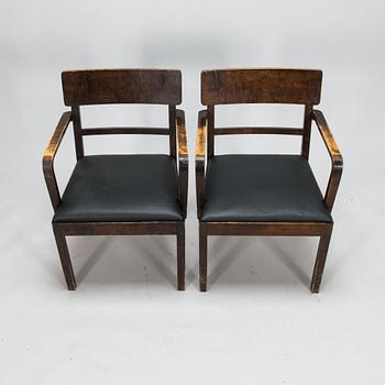 A pair of 1930's armchairs.