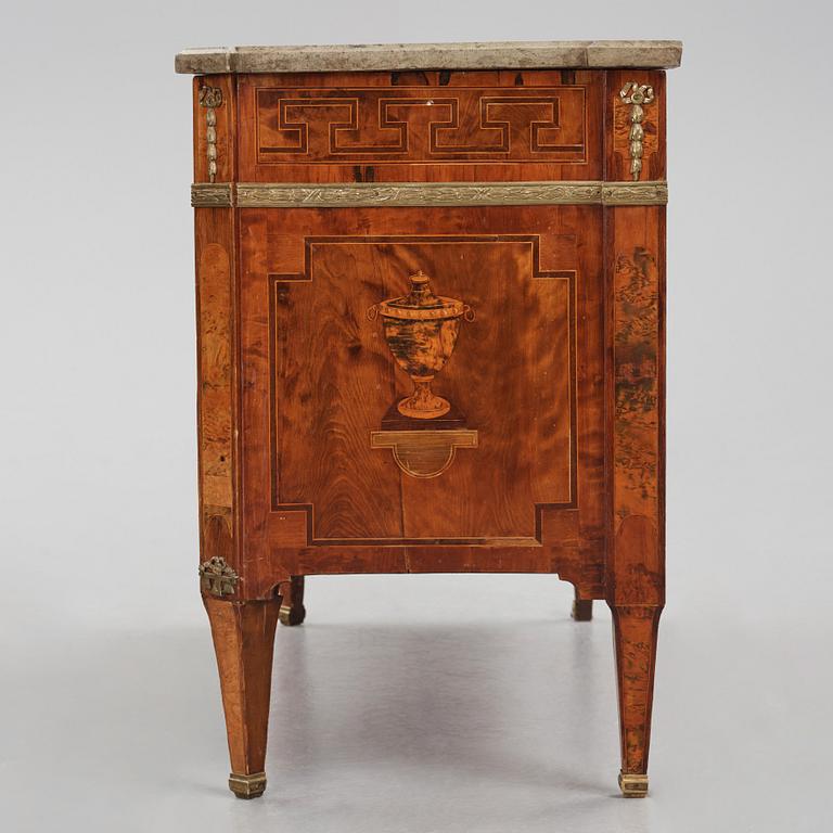 A Gustavian marquetry and gilt brass-mounted commode by J. Neijber (master 1768).