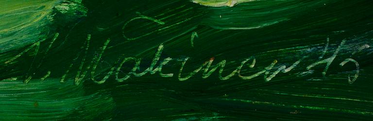 VILJO MÄKINEN, olja på plywood, signerad.