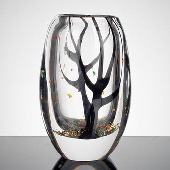 A Vicke Lindstrand 'Autumn' glass vase, Kosta 1950's-60's.