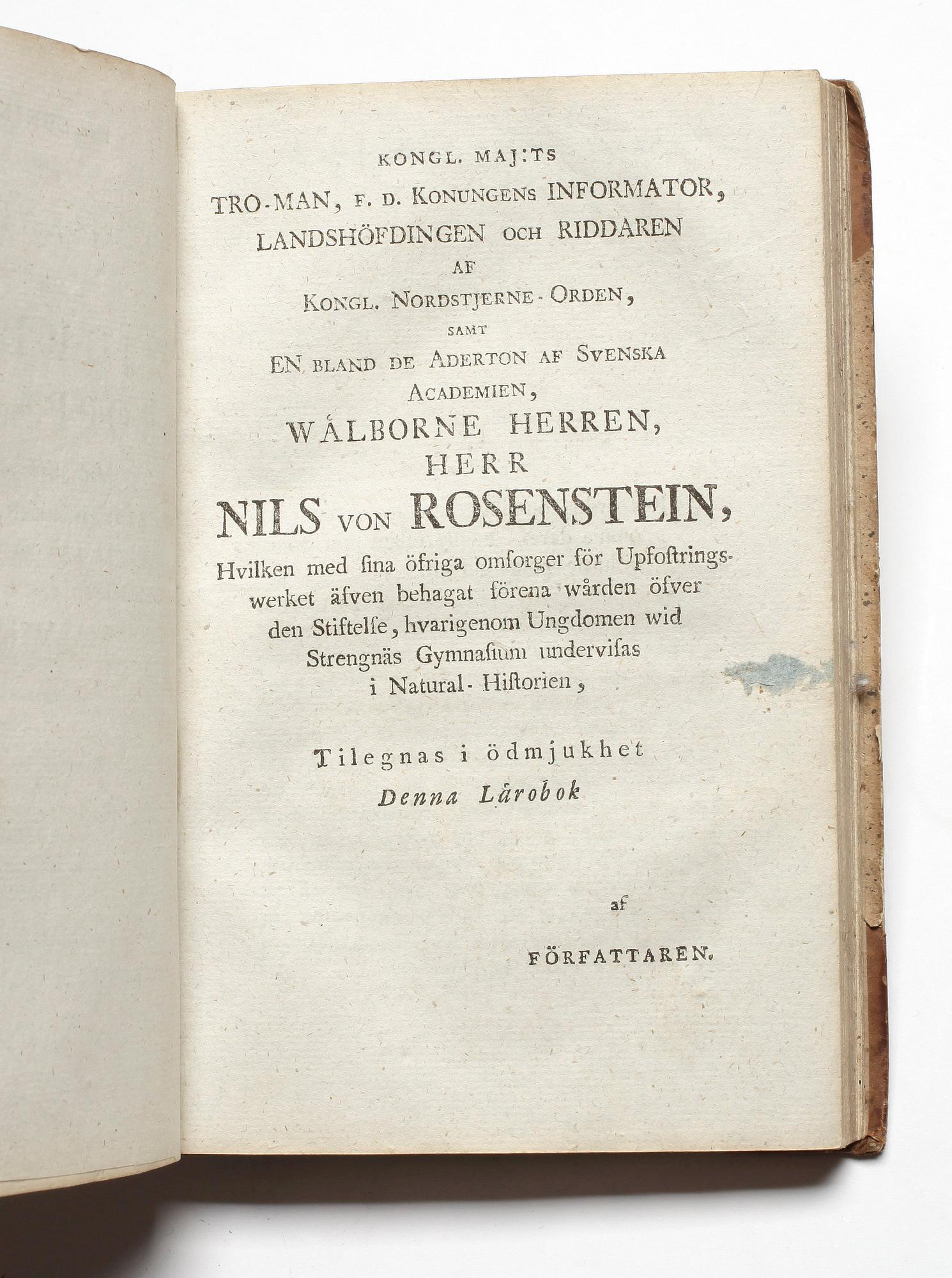BOK, Johan Gadolin, kemiprofessor, "Inledning til Chemien", Åbo, Frenckellska boktryckeriet, 1798.