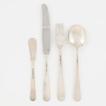 Wiven Nilsson, a silver cutlery service, Anders Nilsson, Lund, some 1955 (18 pieces).