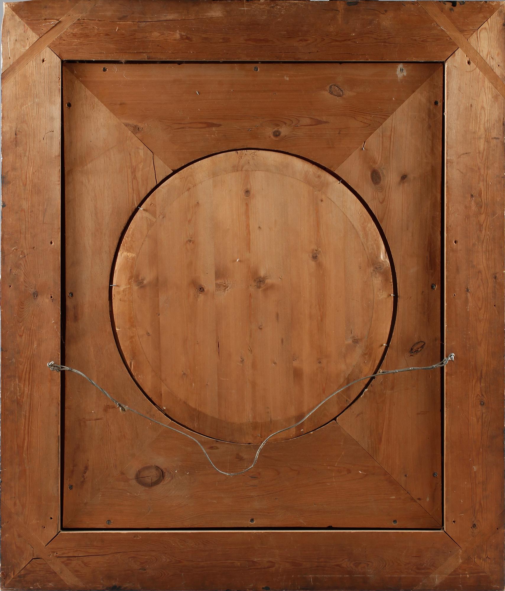 RAM SAMT AKVARELLERAT TRYCK, 1800-talets andra hälft.