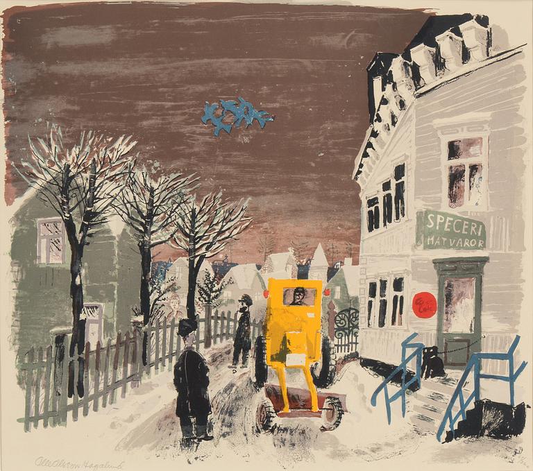 OLLE OLSSON-HAGALUND, lithograph, signed and numbered 65/360 with pencil.