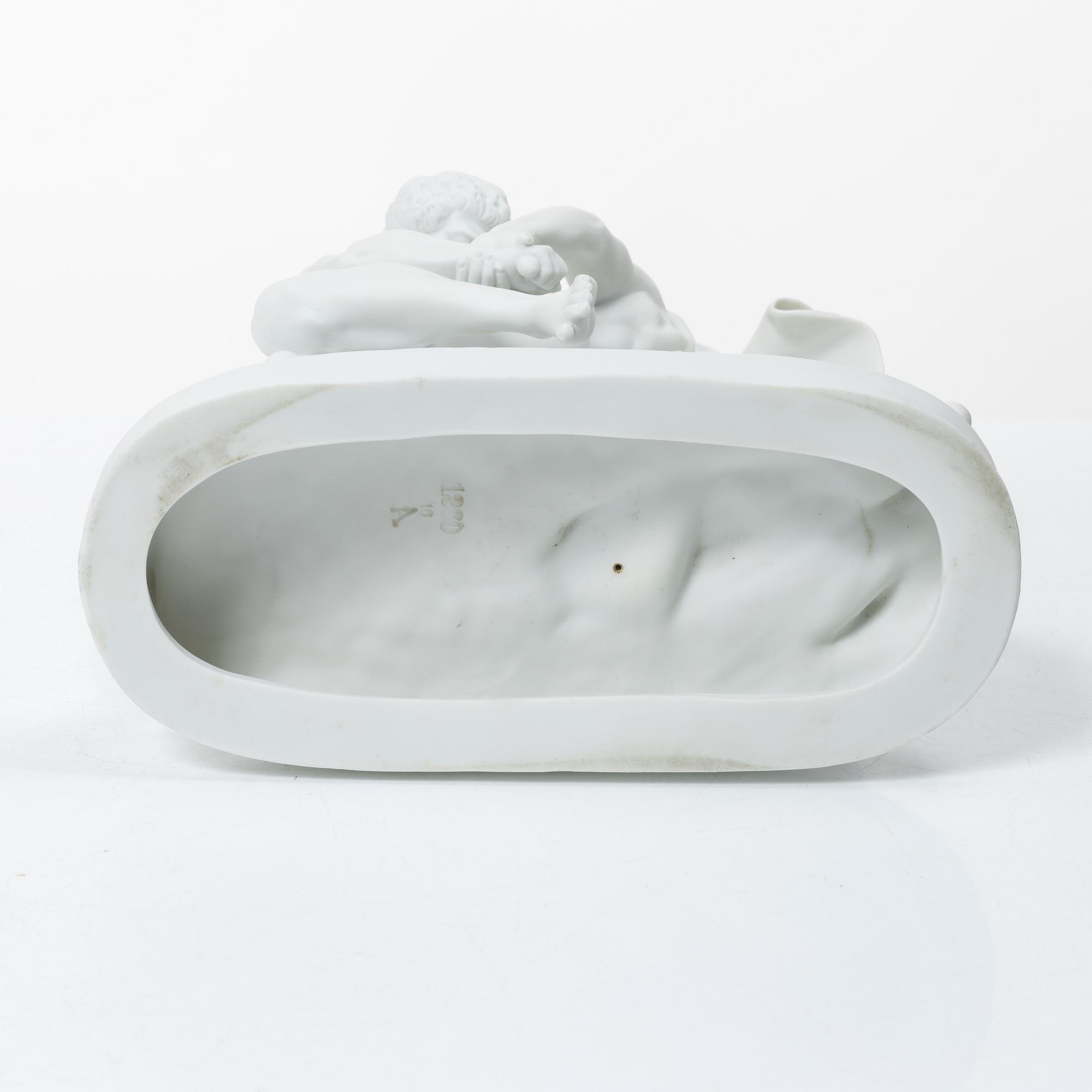 Johan Peter Molin, efter, sculpture, Parian, "The Belt Bucklers".