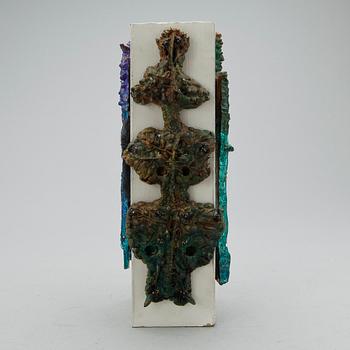 KARL AXEL PEHRSON. Objekt, emalj, trä. Sign med dedikation.