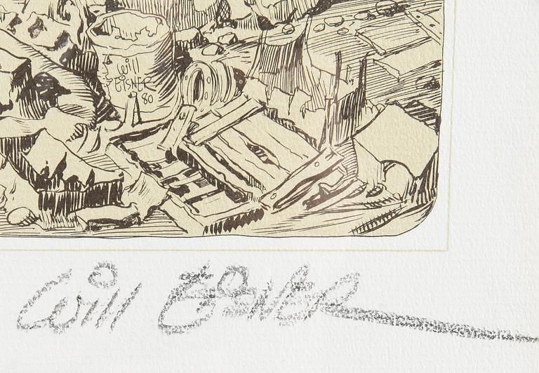 WILL EISNER, 6st, litografier, "City: a narrative", ett blad signerat, uppl 1500ex, utg Hollybrooks Graphics, 1980.