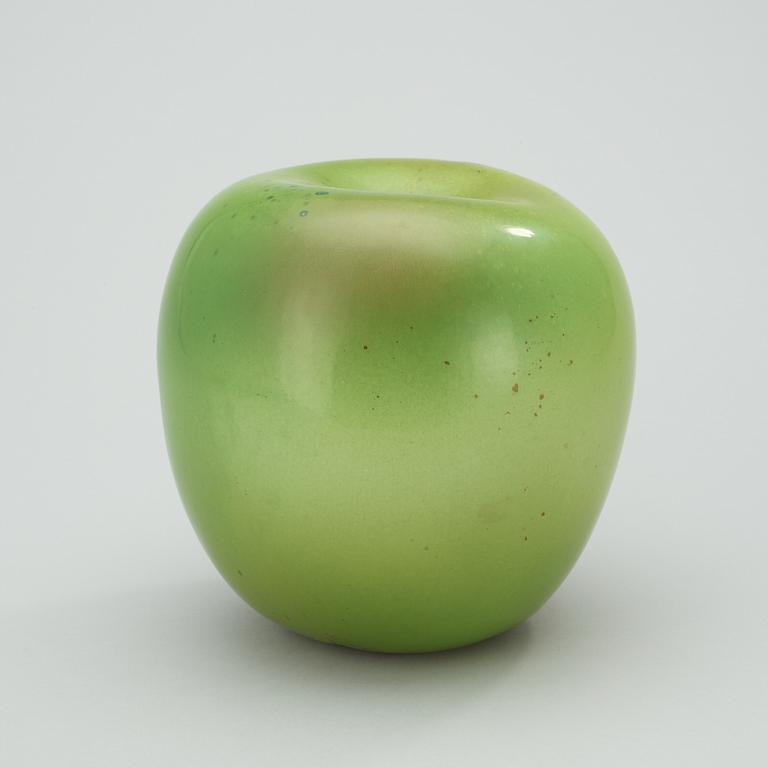 A Hans Hedberg faience apple, Biot, France.