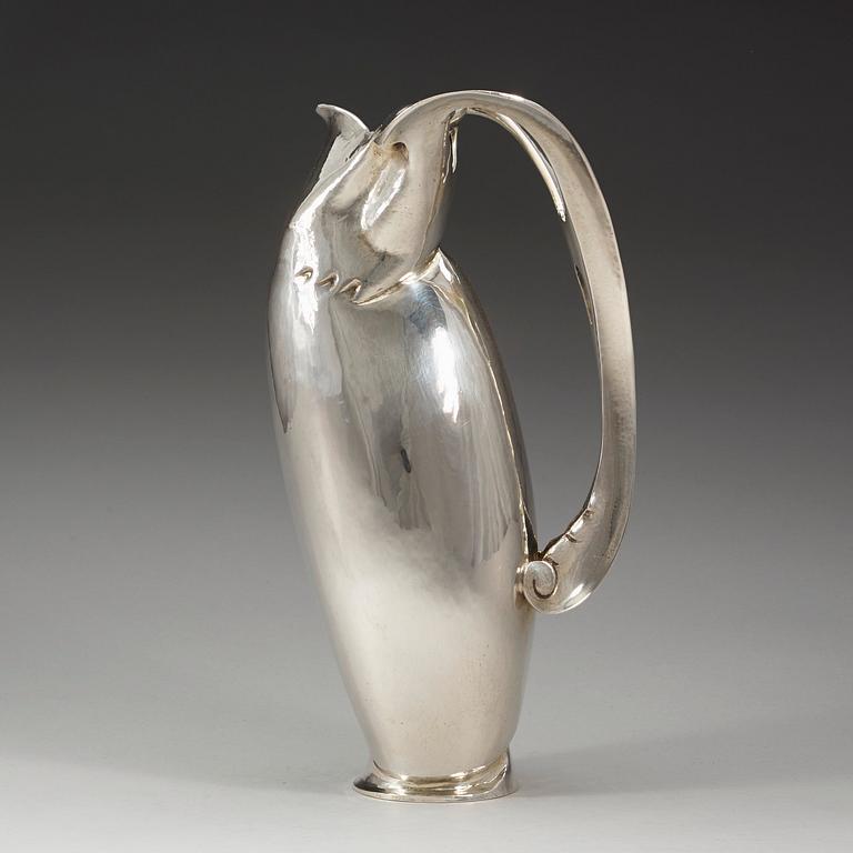Sidney Gibson, A Sidney Gibson Art Nouveau pitcher 'Birth of Venus', Guldsmedsaktiebolaget, Stockholm 1916.