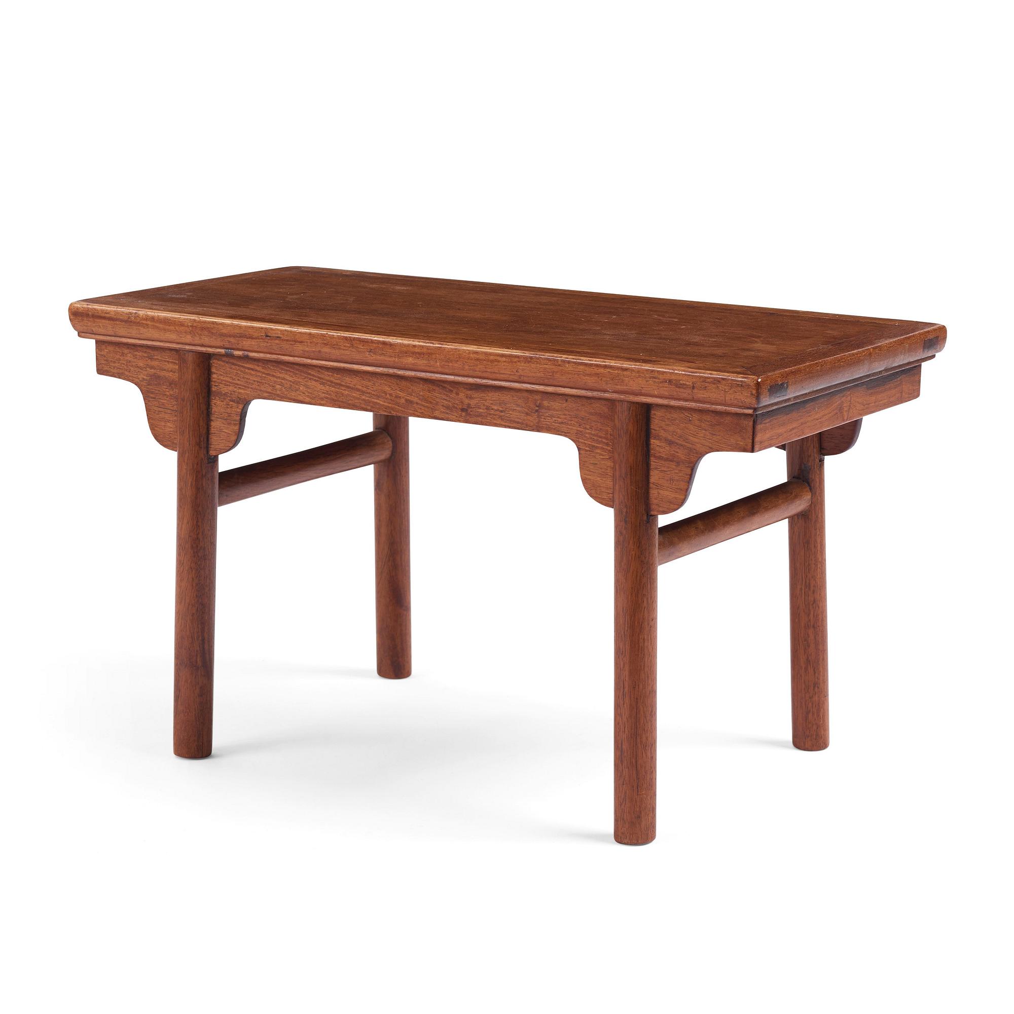 A small hardwood recessed-leg table, Qing dynasty, 17th/18th Century.