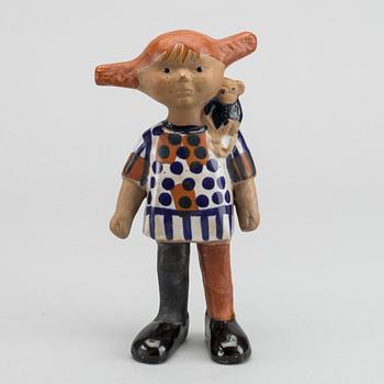 A stoneware figurine by Lisa Larson, Pippi Longstocking.