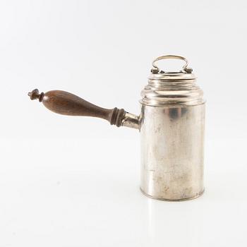 Chocolate pot, first half of the 19th century, silver.