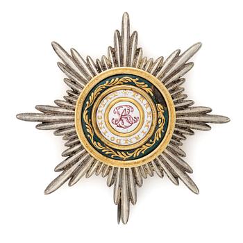 430. Order of St Stanislaus, a 1:st class silver-gilt and enamel breast star, presumably pre 1831.