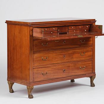 A late Gustavian mahogany writing commode in the manner of I. Löfgren, Stockholm circa 1800.