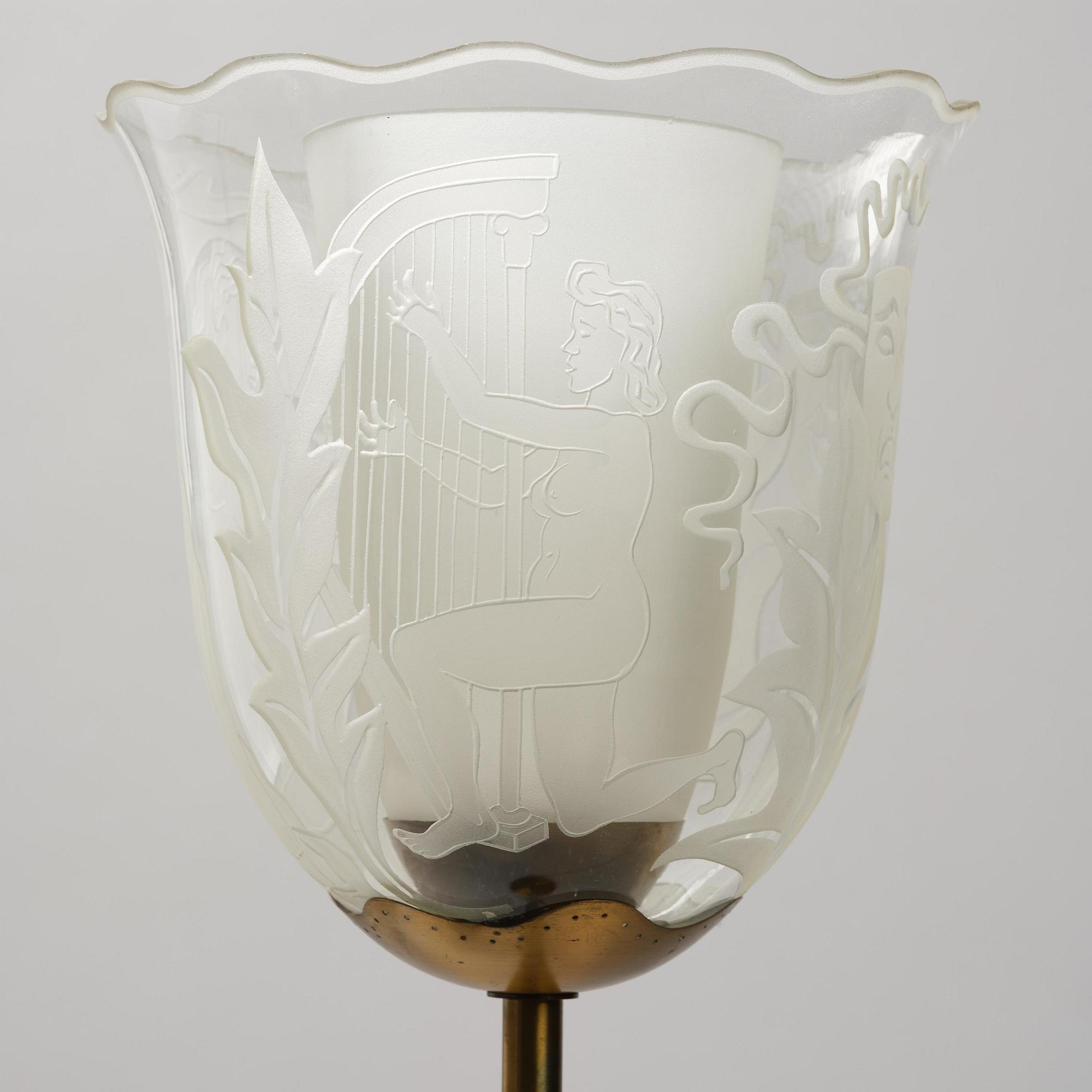 Bo Notini, a floor lamp, Glössner & Co, Stockholm, 1940s.