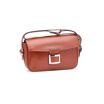383. HERMÉS, a brown leather shoulder bag.
