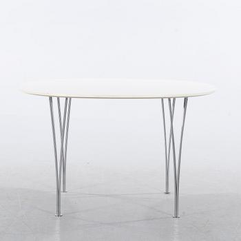 PIET HEIN & BRUNO MATHSSON, bord, "Supercirkel" Fritz Hansen, Danmark. En extra uppsättning bordsben medföljer.