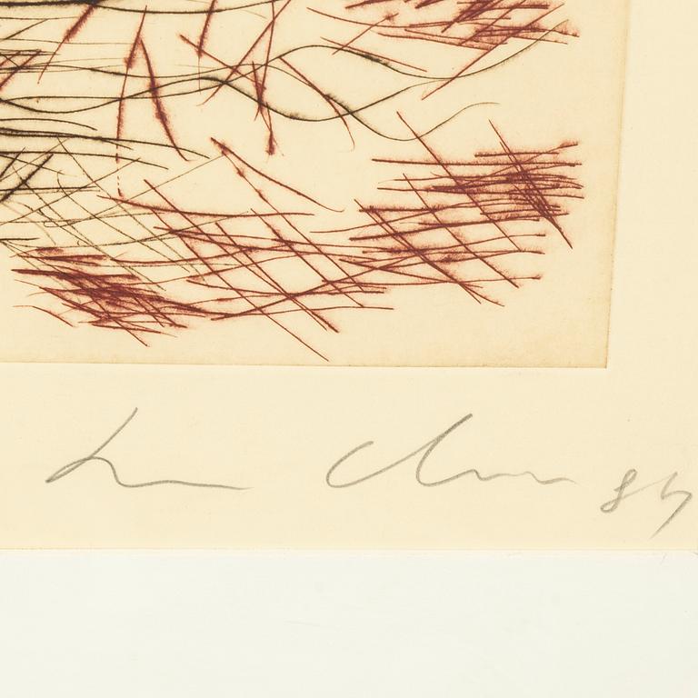 Sandro Chia, färgetsning och aquatint, 1989, signerad EA.