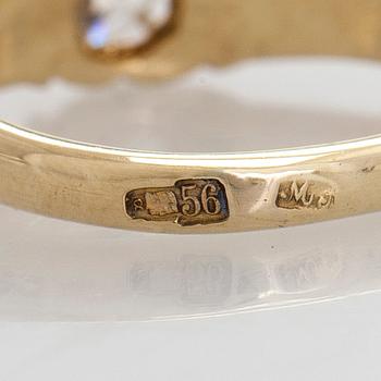 Sormus, vanhahiottu timantti, 14K (56) kultaa, St Petersburg 1908–1926.