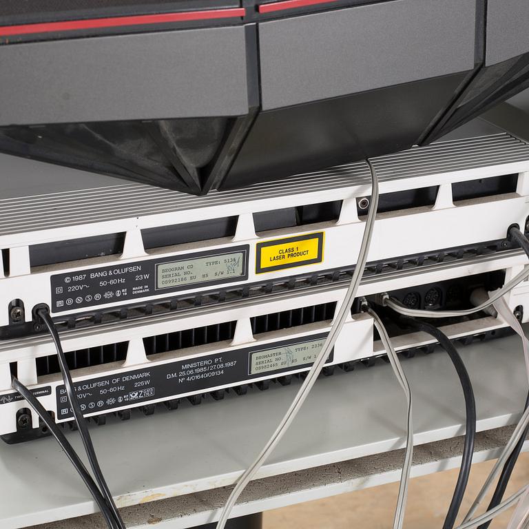 A BeoSystem 6500 stereo and fitment by Jacob Jensen for Bang & Olufsen, Denmark, during late 20th century.