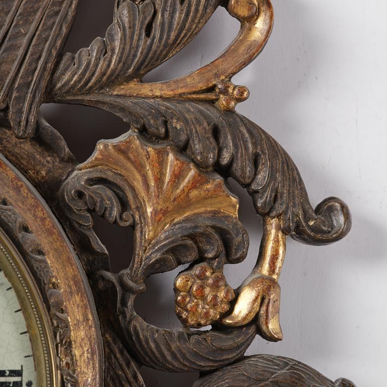 Adolph Bjurman, wall clock, late Gustavian, Norrköping (active 1783-1812).