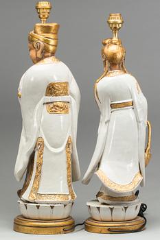 BORDSLAMPOR, ett par, 1900-tal.