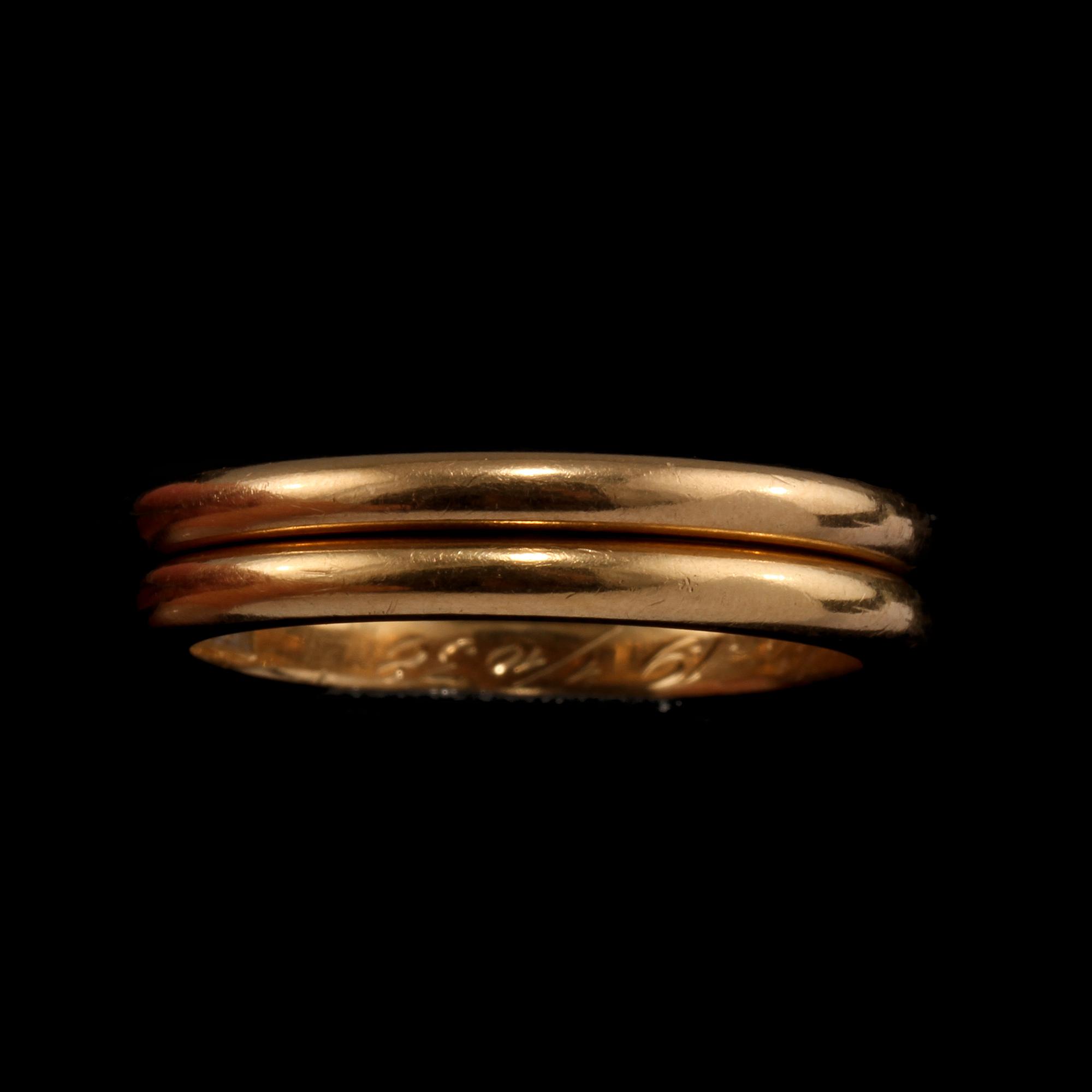 RINGAR, 2 st, 18k guld, svenska stämplar, 1930-tal. Vikt 6 g.
