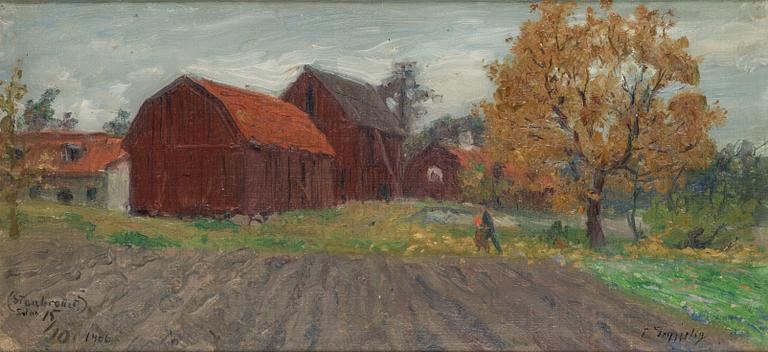 Erik Tryggelin, oil on canvas, signed and dated 15/10 1906.