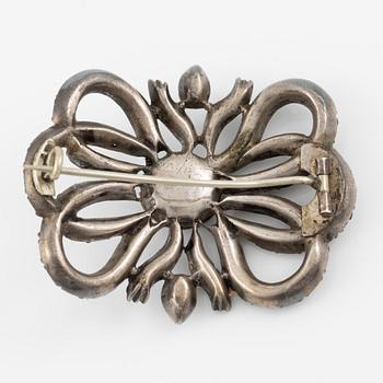 Brooch, silver with paste.