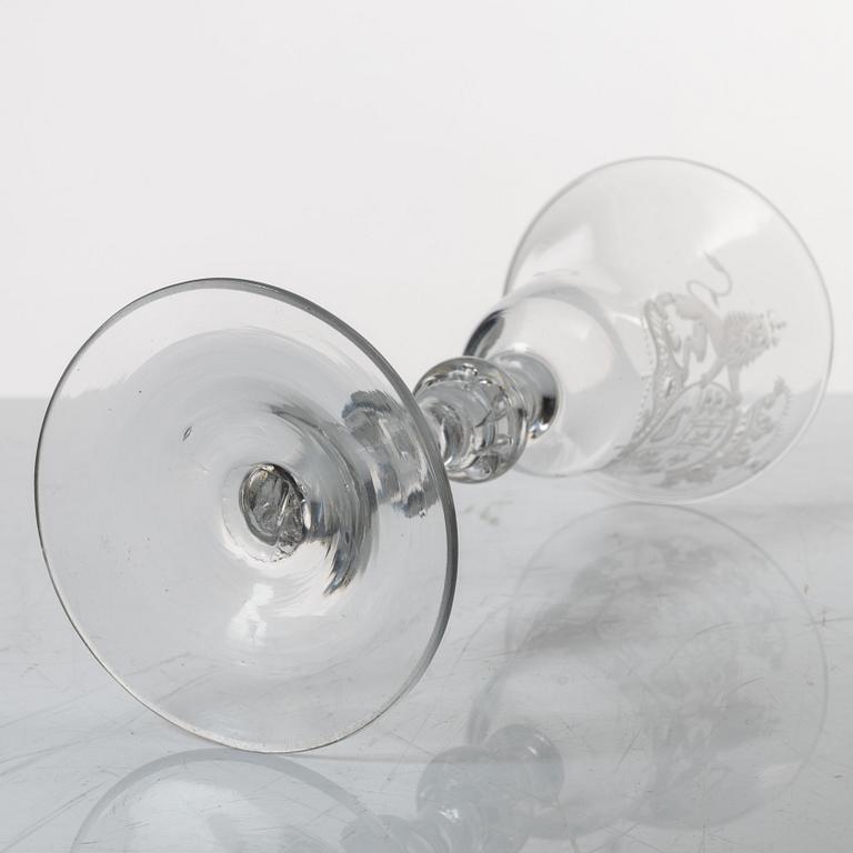 Pokalglas, engelska riksvapnet, England, 1800-tal.