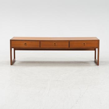 A teak veneered TV bench, 1960's.
