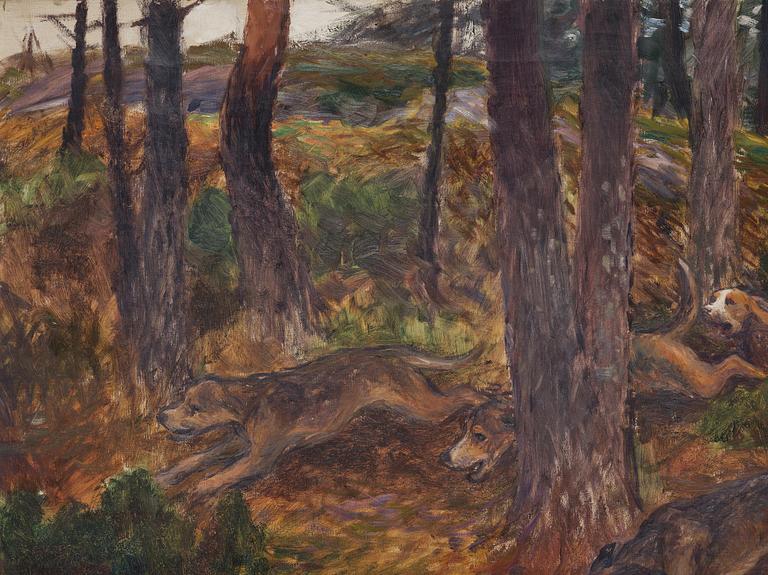 Bruno Liljefors, Hunting dogs.
