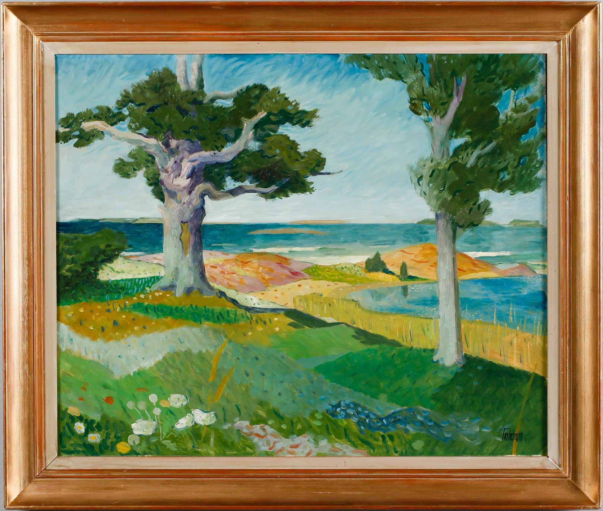 GUNNAR TORHAMN, olja på pannå, signerad och daterad 45.