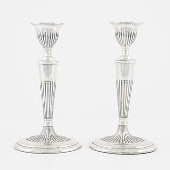 A pair of Swedish silver candlesticks, CG Hallberg, Stockholm, 1959.