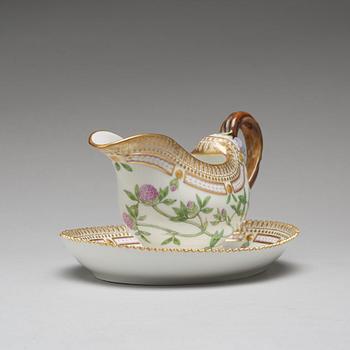 A Royal Copenhagen "Flora Danica" sauce boat, Denmark, "20th Century.