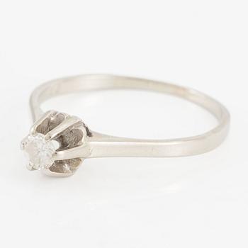 Ring, 18K white gold with brilliant-cut diamond 0.22 ct.