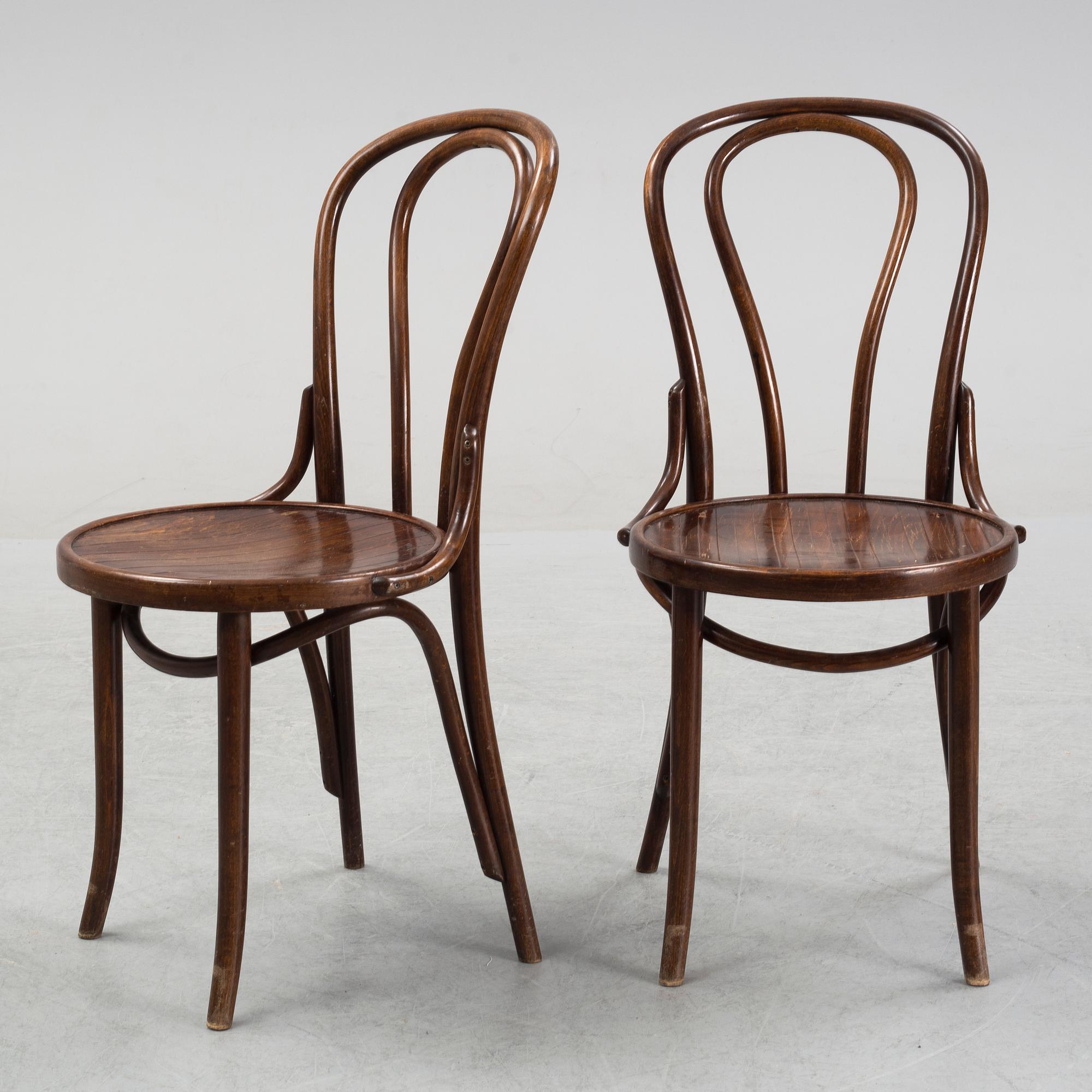 Four Thonet-style café chair, late 20th century.