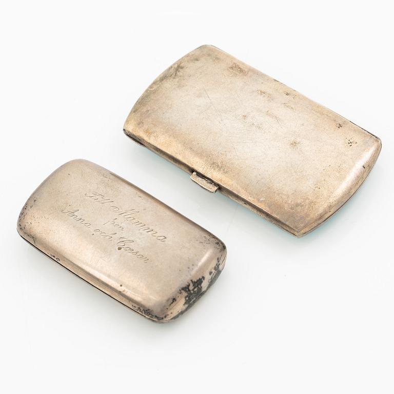 Boxes, 2 pcs, silver, as well as silver and enamel, 20th century.
